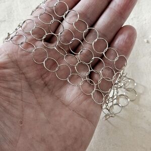 Solid 925 SS 30"L Round Open Link Necklace - 8g Lightweight Layering Chain Italy
